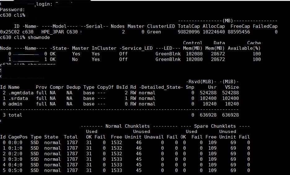 HPE Primera 630、650、670 node0 node 1 cluster 