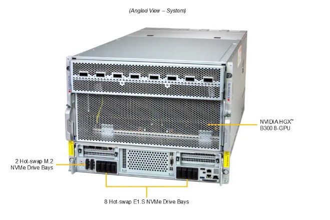 Supermicro AS-8126GS-NB3RT DP AMD 8U System with NVIDIA HGX B300 8-GPU