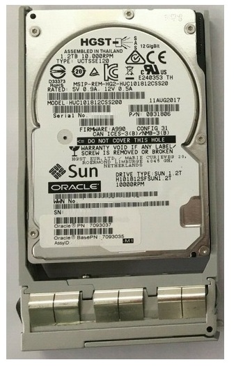 Sun Oracle 7093037 7093035 1.2TB - 10000 RPM SAS-3 Disk Drive Assembly 